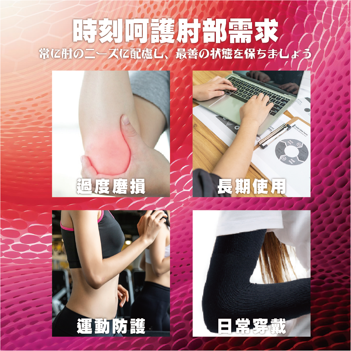 鋅石墨烯 波浪按摩袖套