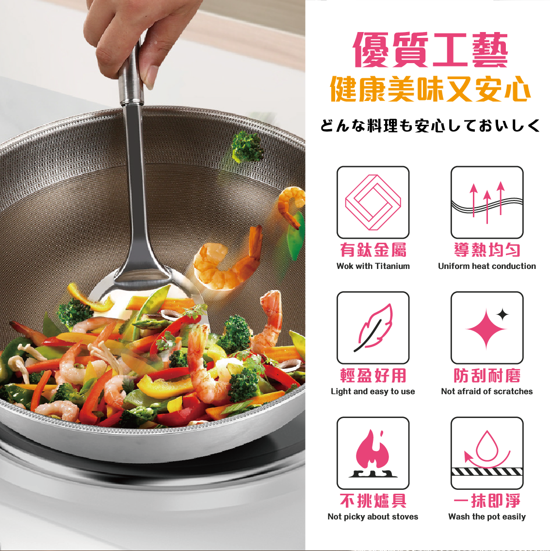 【安德森 保羅】34cm-鈦盾科技不沾炒鍋