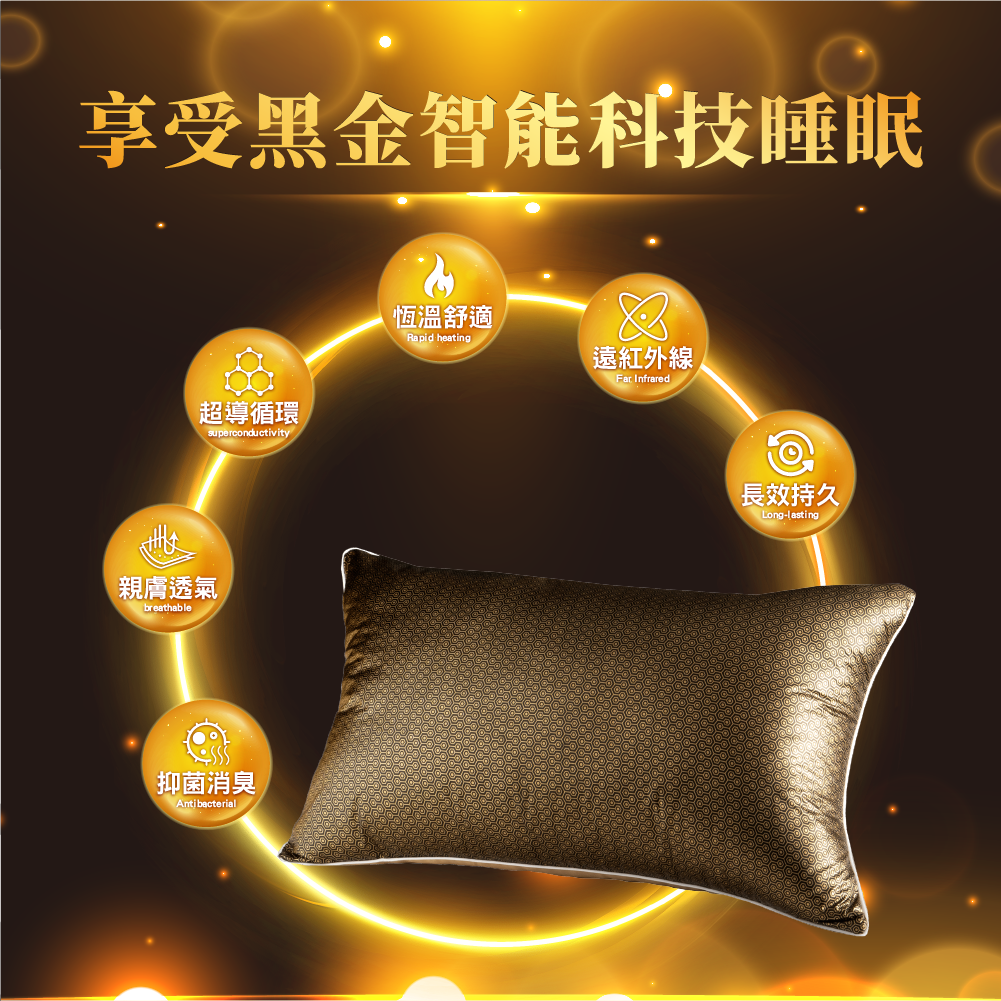 【安德森 保羅】石墨烯黑金 遠紅外線絲絨枕
