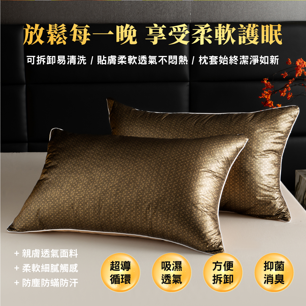 【安德森 保羅】石墨烯黑金 遠紅外線枕頭套