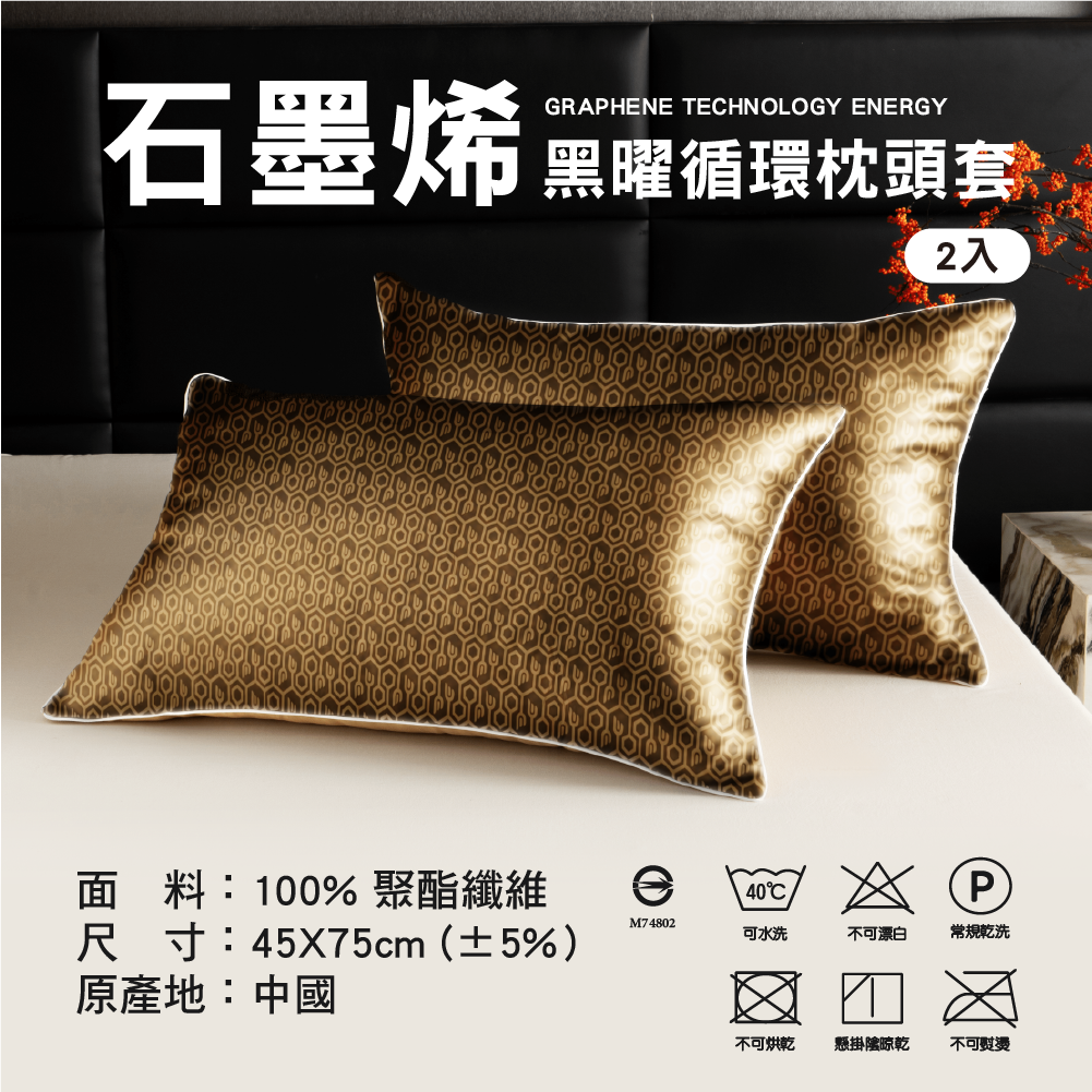 【安德森 保羅】石墨烯黑曜 循環枕頭套