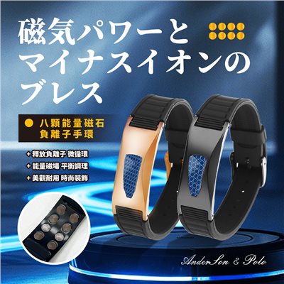 【安德森 保羅】八顆能量磁石負離子手環